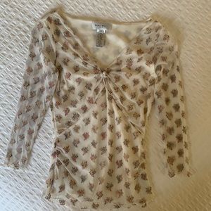 Nine West Petite Knotted Crop Top